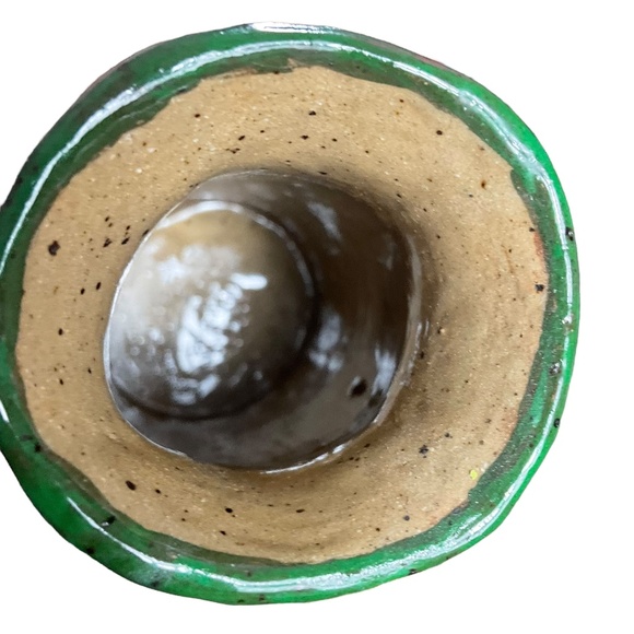 Handmade Studio Pottery Vase with Yellow Flowers Local Artist Stoneware 4 3/16” - Picture 13 of 13